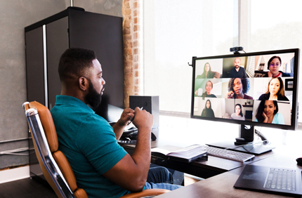 Image of man working from home on laptop